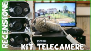 Recensione kit telecamere videosorveglianza Zosi 4k da esterno POE con NVR e HDD