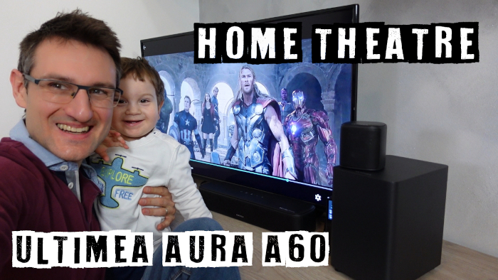 Recensione home theatre 7.1 Ultimea Aura A60 con soundbar subwoofer e 4 speaker diffusori surround compatibile Dolby Digital