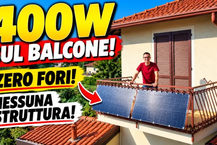 Immagine principale dell'articolo sul fotovoltaico da balcone con due pannelli flessibili Eco-Worthy da 200W, installati senza forare il muro